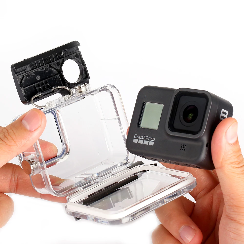 Водонепроницаемый чехол для GoPro Hero 8, черные аксессуары, 60 м/196фт, подводный защитный чехол для дайвинга, подводного плавания