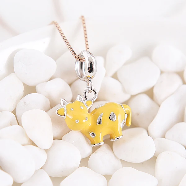 27 Оригинальные 925 пробы серебряные очаровательные милые животные эмалированные Подвески из бисера Подвески подходят для браслетов Pandora для женщин DIY ювелирные изделия - Цвет: 27