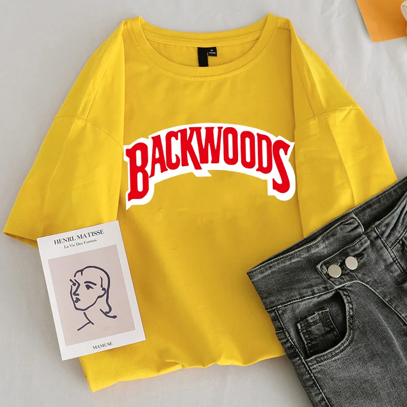 New Harajuku vintage Female Tshirt Backwoods Print Short Sleeve Tops & Tees Fashion Casual T Shirt Women Clothing T-shirts