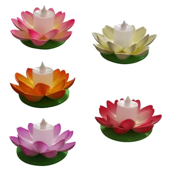 

5pcs 11.5cm LED Floating Lotus Lantern Wishing Water Lily Artificial Candle Flower Lanterns Pool Decor for Festival Party (White