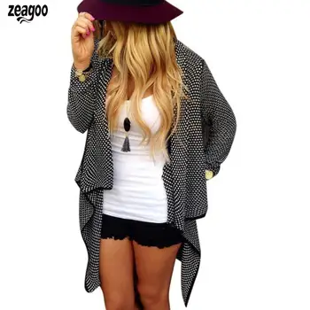 

Women Casual Long Sleeve Solid Irregular Hem Open Stitch, Long Loose Spring, Autumn Cardigan Open Neck