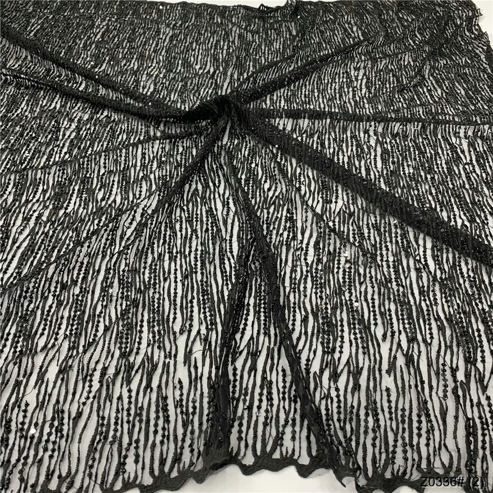 

Handmade Nigerian Lace Fabrics 2021 High Quality Embroidery Mesh Lace Fabric 3D Beaded African Wedding Lace Fabric Z0336