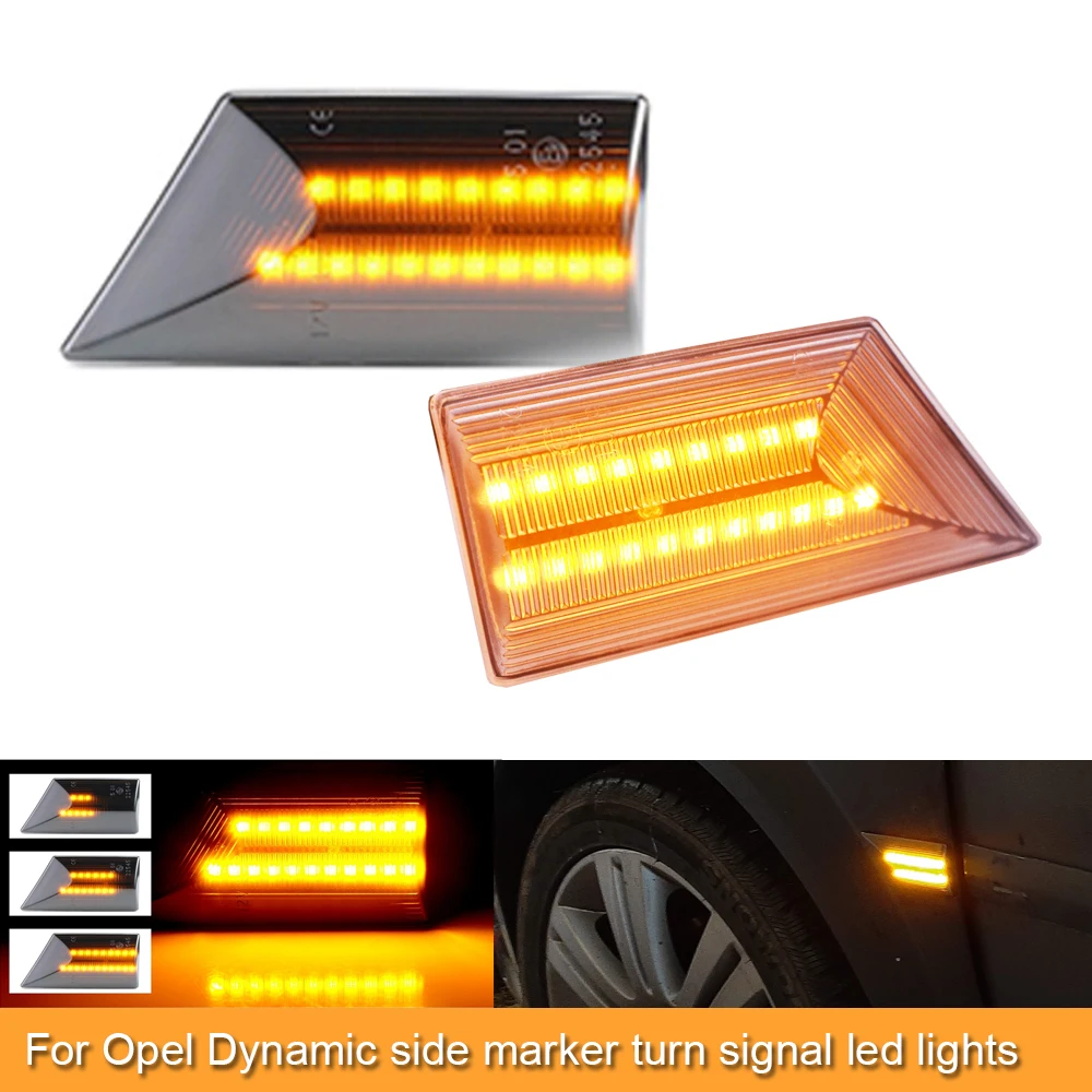 

2pcs dynamic car front side marker turn signal indicator led lights For Opel Vectra C 2001-2008 For Opel Signum 2003-2008