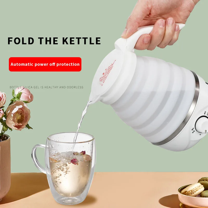 0.75L EU Plug Electric Kettle Silicone Foldable Portable Travel Camping