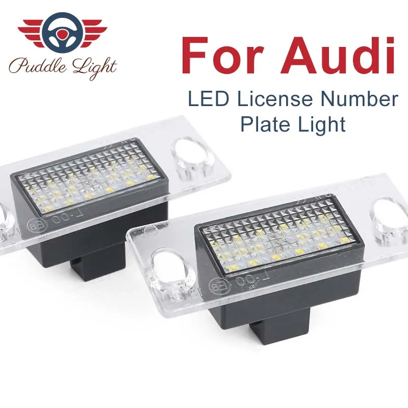 

High Brightness LED Number Car License Plate Light Lamp Assembly Replacement For Audi A3 8L S3 A4 B5 S4 A5 S5 B5 Error Free