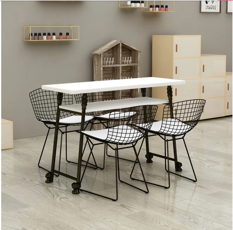 Double deck manicure table, chair, table, single person, double person, three person manicure sh