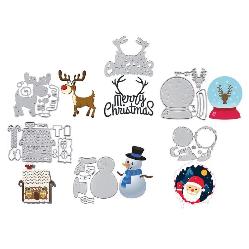 

Christmas Metal Cutting Dies Scrapbook Album Paper DIY Craft Embossing Mold Santa Claus Snowman Embossing Die Cuts