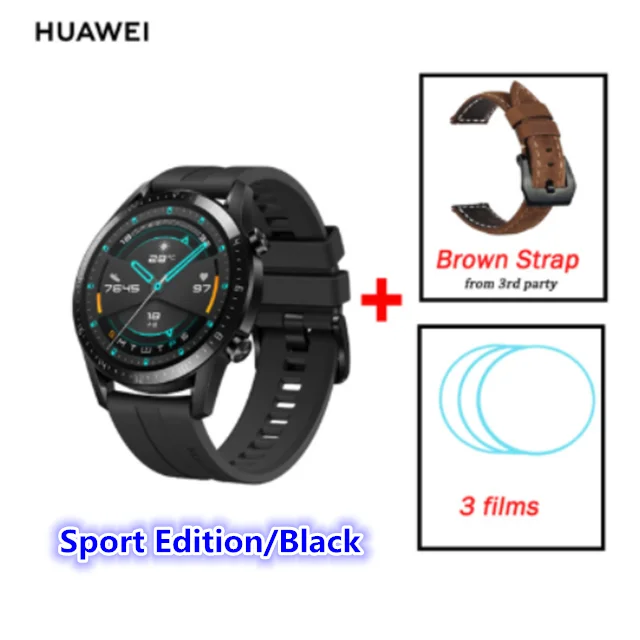 Коричневый Новейшие часы huawei GT 2, умные часы с Bluetooth, умные часы 5,1, умные часы с функцией звонка и сердечного ритма - Цвет: Коричневый
