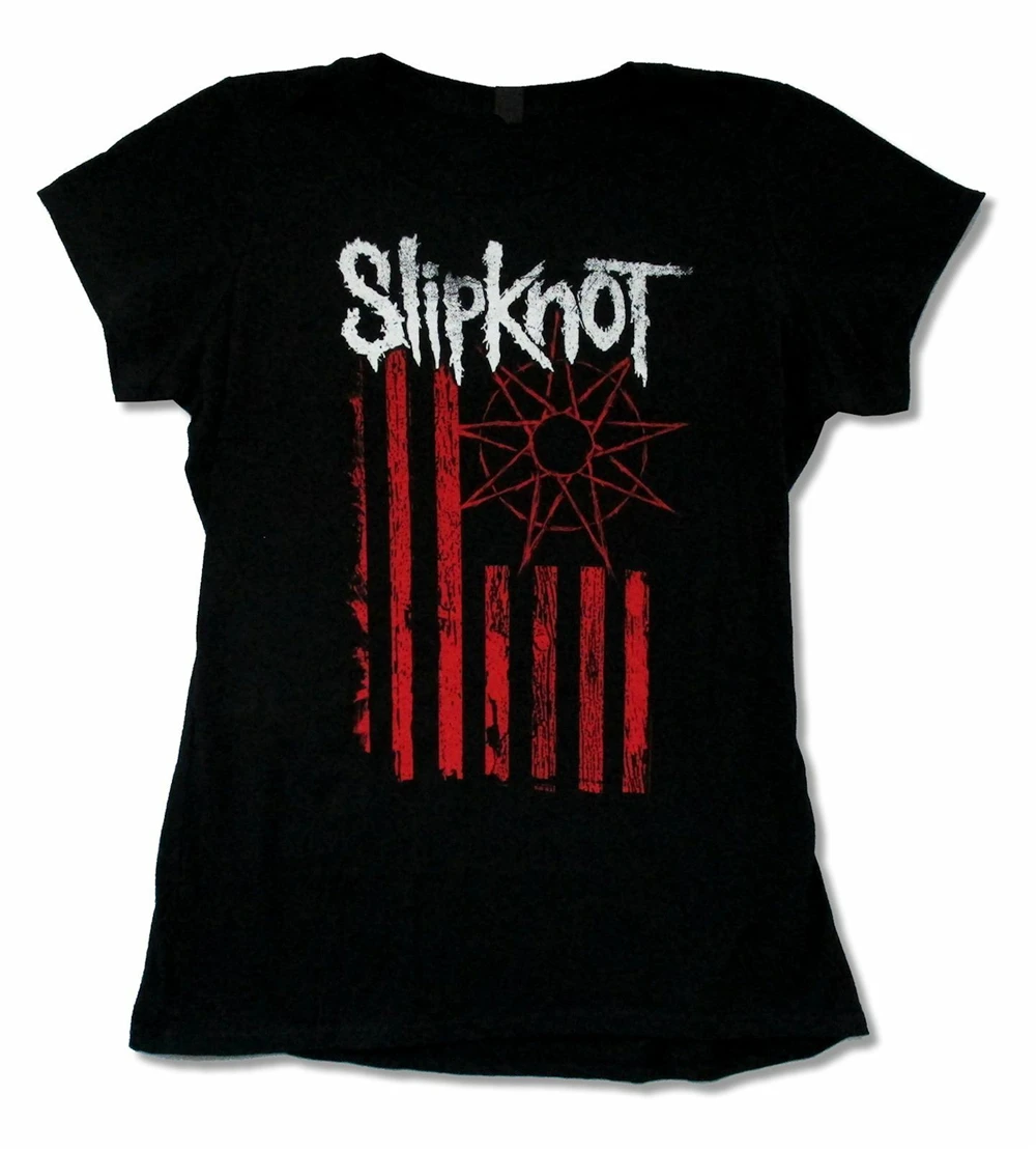 Slipknot Flag Image Girls Juniors Black T Shirt New Official