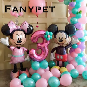 

Mickey Minnie Balloons Large Giant 175cm Big Red Bowknot Standing Mouse Balloons Kids Birthday Party Decorations Classic Toys