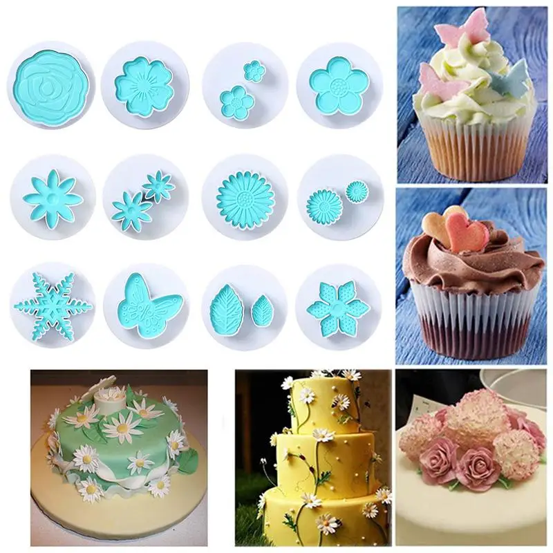 12 В/2 шт. Fondant(сахарная) форма для торта и печенья в форме листьев бабочка весна тиснение формочки для печенья, произвести впечатление "сделай сам" для нарезки печенья в виде Кухня инструмент для выпечки