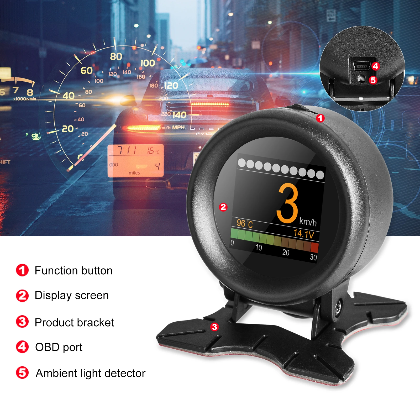 Mr Cartool M3 車 Obd2 Hud ヘッドアップディスプレイ Gps スピードメーター速度超過警告オイル水温ゲージデジタル Obd2 診断ツール Head Up Display Aliexpress