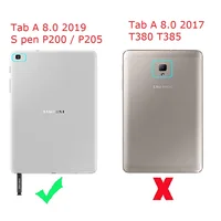 New Coque for Samsung Galaxy Tab A 8.0 2019 S Pen SM-P200 P205 Case 360 Rotation Smart PU Case for Samsung P200 P205 Cover 8.0'' 2