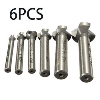 

Workshop 3 Flute Edge Chamfer High Speed Steel Round Handle Bevel Cutter 6pcs