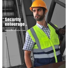 Светоотражающий жилет для безопасности унисекс с высокой видимостью, мульти карманы, рабочая одежда, защитная одежда, предупреждающий о движении, сетчатый жилет