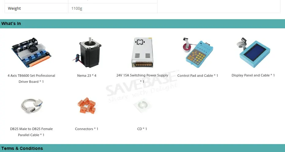 4 оси TB6600 контроллер HB Nema23 278oz-in двигатель 24 в блок питания для ЧПУ комплект