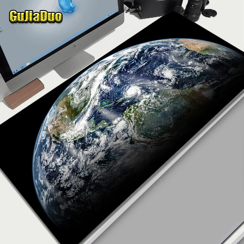 

GuJiaDuo Earth Space Mouse Pad Notebook Pc Edgelock Table Pad Gamer Computer Gamer Desk Mat Gaming Accessories Planet Mousepad