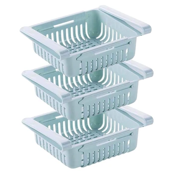 

3 Pack Fridge Drawer Organizer,Retractable Refrigerator Organizer ,Refrigerator Storage Containers for Hanging Fruit