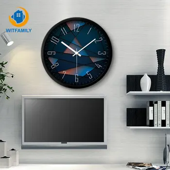 

12 Inches Metal Quartz Clock Bedroom Mute Personalized Wall Clock Galaxy Clock Living Room Modern Clock Abstract Wall
