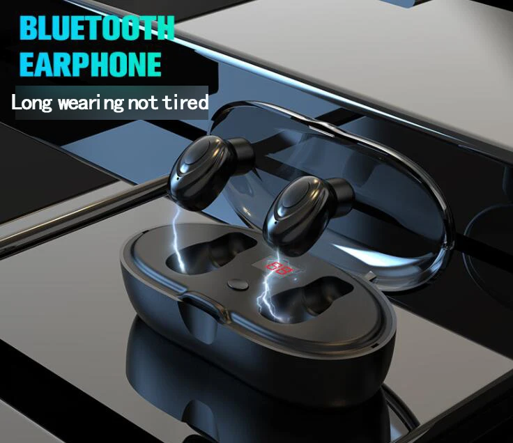 TWS 5,0 bluetooth стерео наушники беспроводные наушники 3300 мАч светодиодный внешний Смарт-аккумулятор держатель телефона