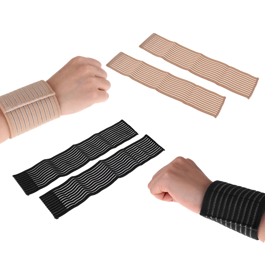 2 Pairs Elastic Wrist Strap Support Sport Hand Protector Bandage Straps Guard, Portable & Durable