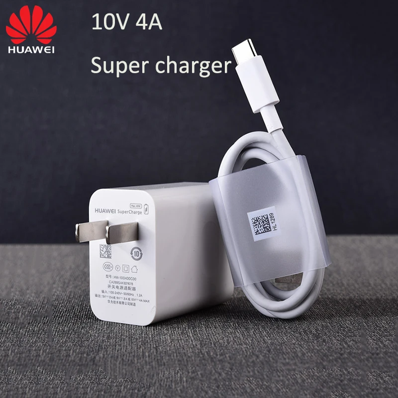 HUAWEI Super Charge 40 Вт быстрое зарядное устройство 10 в/4A 5A кабель типа C P40 P30 Pro Mate 30 20 X RS