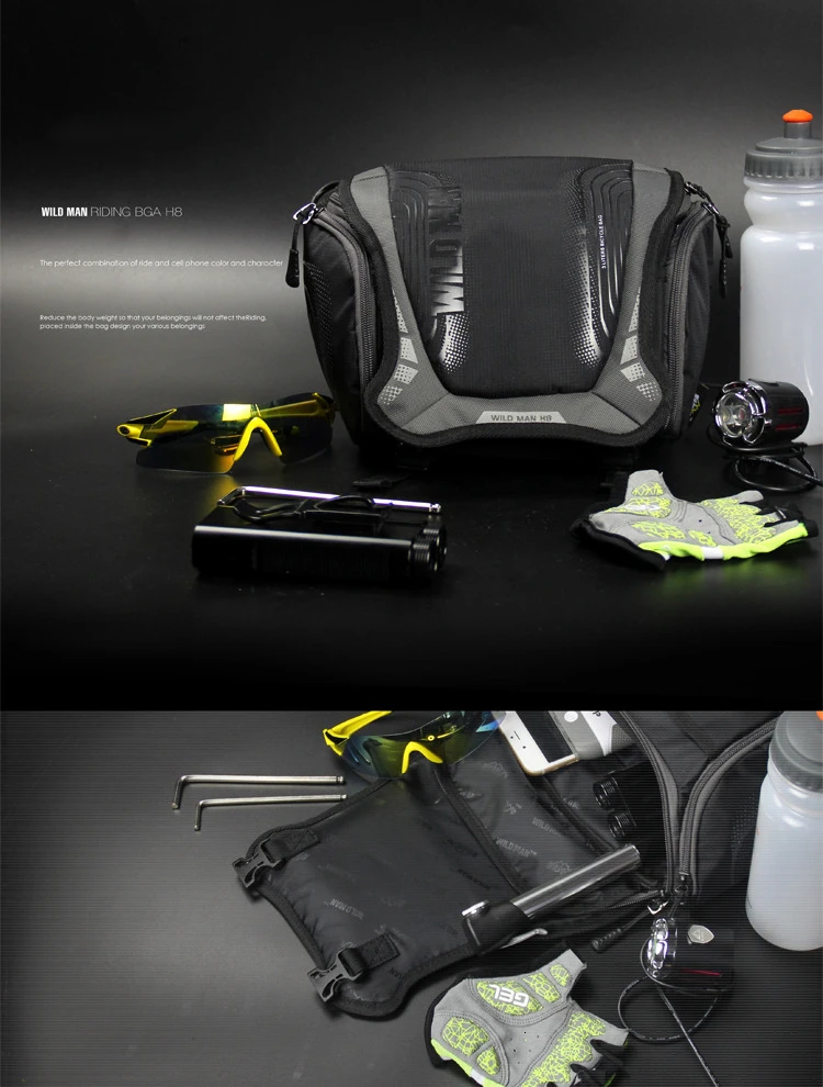 Водонепроницаемая велосипедная сумка 3L с передней трубкой, Сумка с кронштейном для руля велосипеда MTB Pannier, велосипедная камера, сумка через плечо