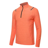 Summer Quick Dry Elastic Running Shirts Men Women 1/4 Zipper Long Sleeve T-Shirt Gym Fitness Workout Sportswear Tops Customize 2