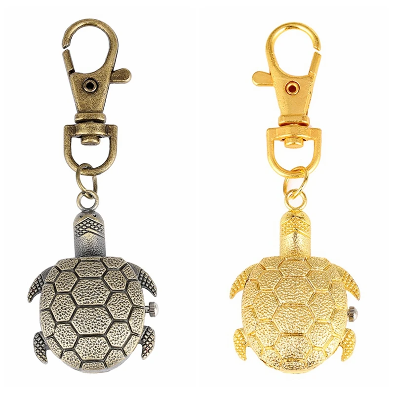 Маленький милый маленький размер Черепаха Форма Брелок кварцевые карманные часы брелок Ретро бронзовые брелки лучшие подарки для мальчиков девочек детей