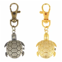 Маленький милый маленький размер Черепаха Форма Брелок кварцевые карманные часы брелок Ретро бронзовые брелки лучшие подарки для мальчиков девочек детей
