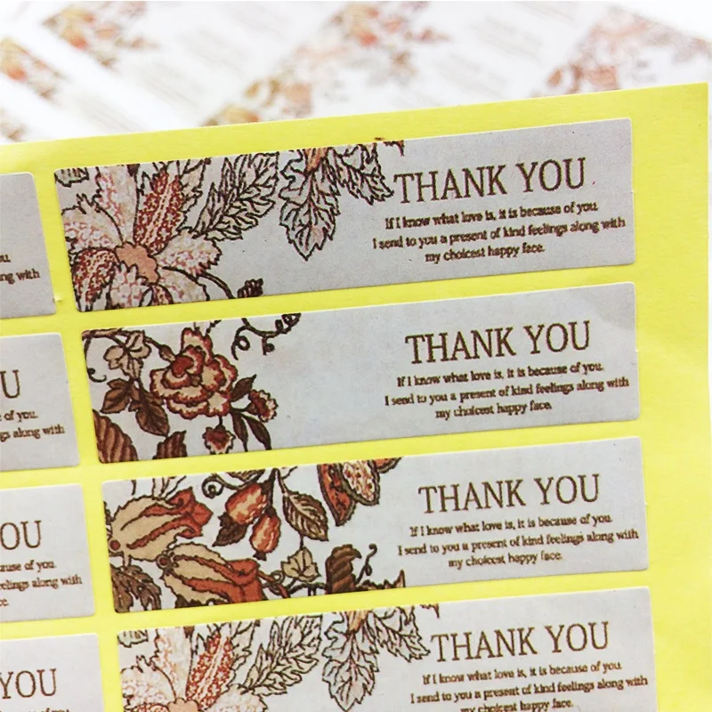 90 шт./лот стикеры в стиле ретро THANK YOU Garden Flower этикетки пищевые уплотнения