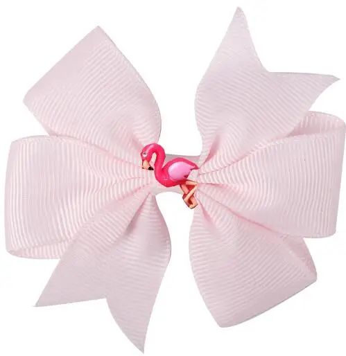 NEW 36 COLORS pinwheel Hair Bows 3.5'' flamingo baby Girls bow Clips Toddler Hair Accessories Grosgrain Dovetail Hairpin 36pcs/ - Цвет: color 16