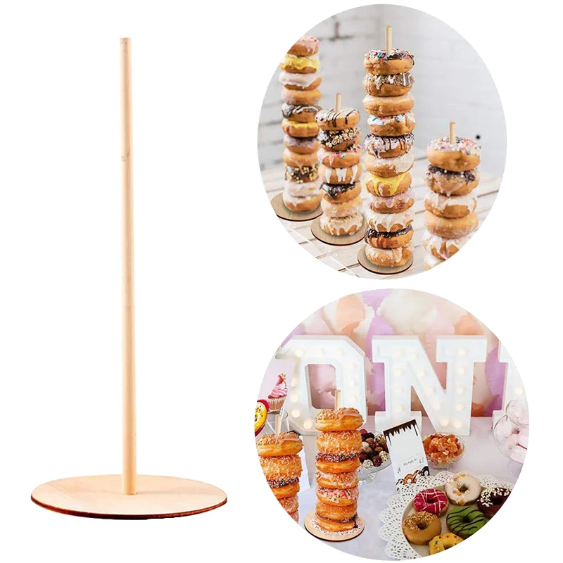 Soportes de madera para Donuts, tablero de pared, soporte para Barra de  postres, decoración de boda, fiesta de cumpleaños - AliExpress