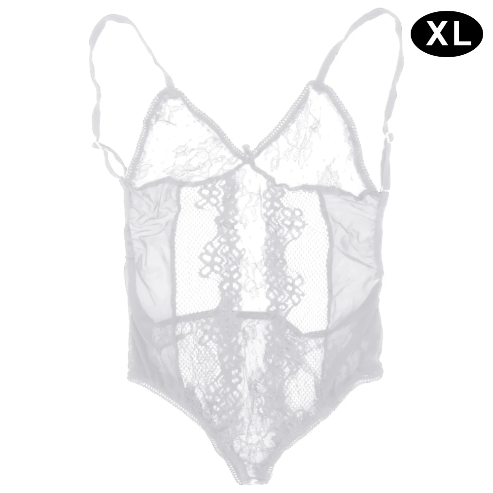 white XL Купальник с v-образным вырезом, кружевное ночное белье с высокой талией, Эротическое нижнее белье, сексуальное нижнее белье, сексуальное ночное белье, женское соблазнительное платье - Цвет: white XL