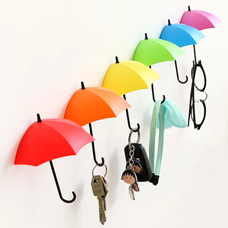 

Umbrella Decorative Hook Nail-free Self-adhesive Seamless Color Umbrella-shaped Small Object Key Hook Universal Hook