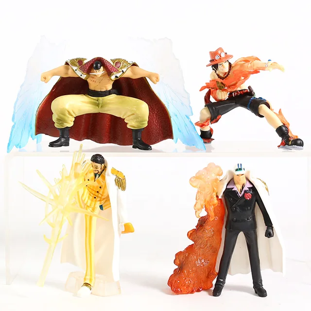 One Piece Luffy Ace Jinbe Hancock Smoker Edward Teach Marco Sakazuki Borsalino Jozu Law Crocodile Drake Figures Sets 4pcs Set Domain