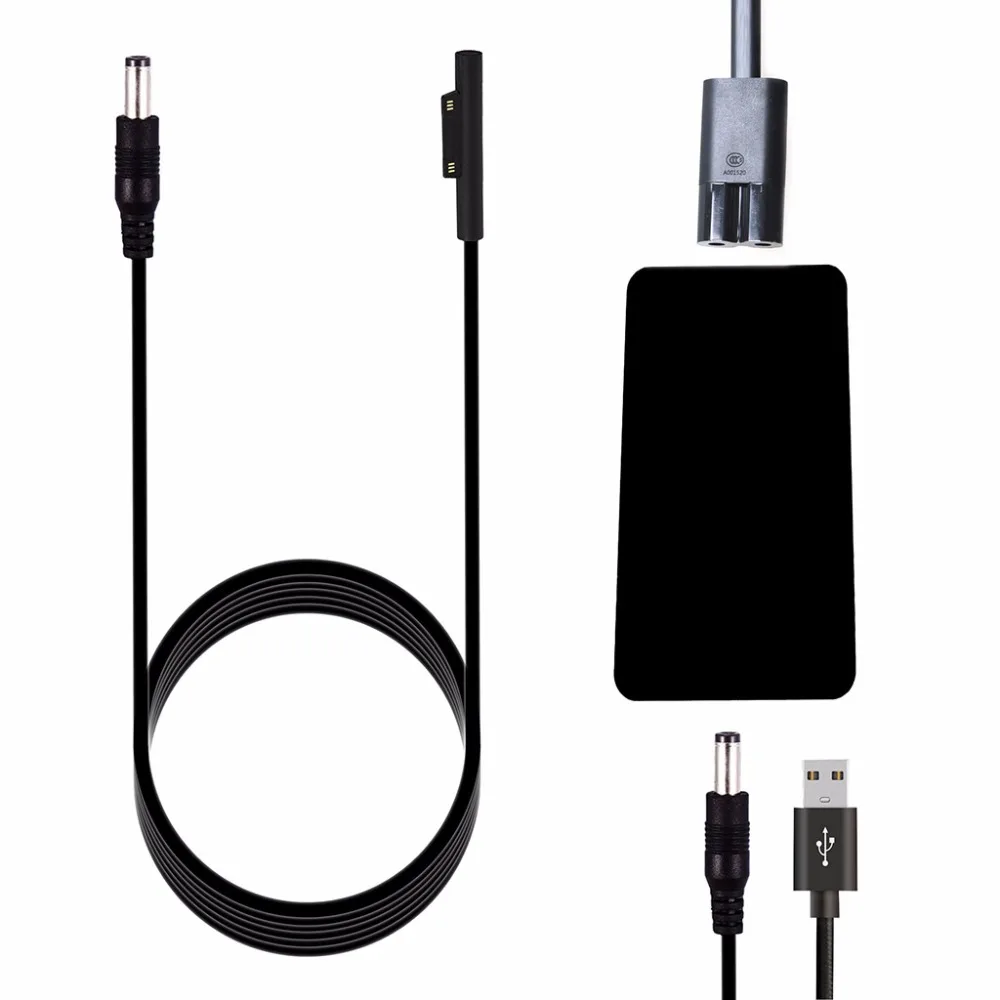5,5*2,5 мм разъем постоянного тока зарядное устройство адаптер зарядный кабель шнур для microsoft Surface Pro 3 4 планшетный ПК 120 см черные кабели Au06 19