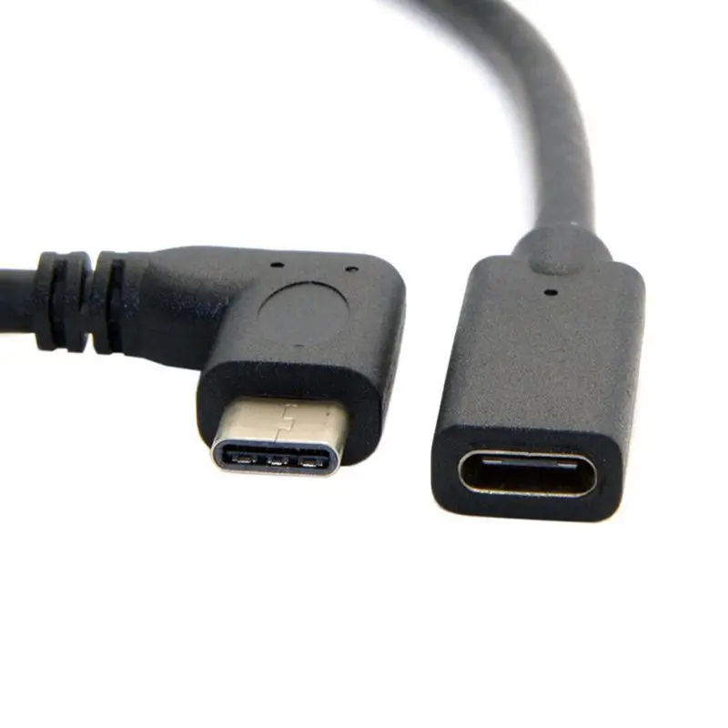 Кабель для передачи данных типа C USB 3,1 папа-USB-C мама 90D прямоугольный удлинитель 20 см