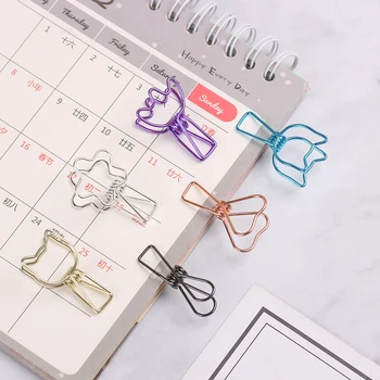 

6 PCs/Set Retro Metal Fish Clip Decorative Solid Color Binder Clips Paper Organizer Gifts Creative Stationery Office Supplies