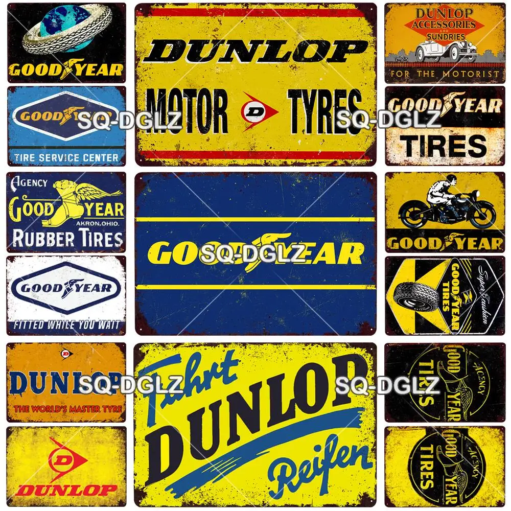 Металлический знак Dunlop Motor tyre забавный Настенный декор для бара паба клуба пещера