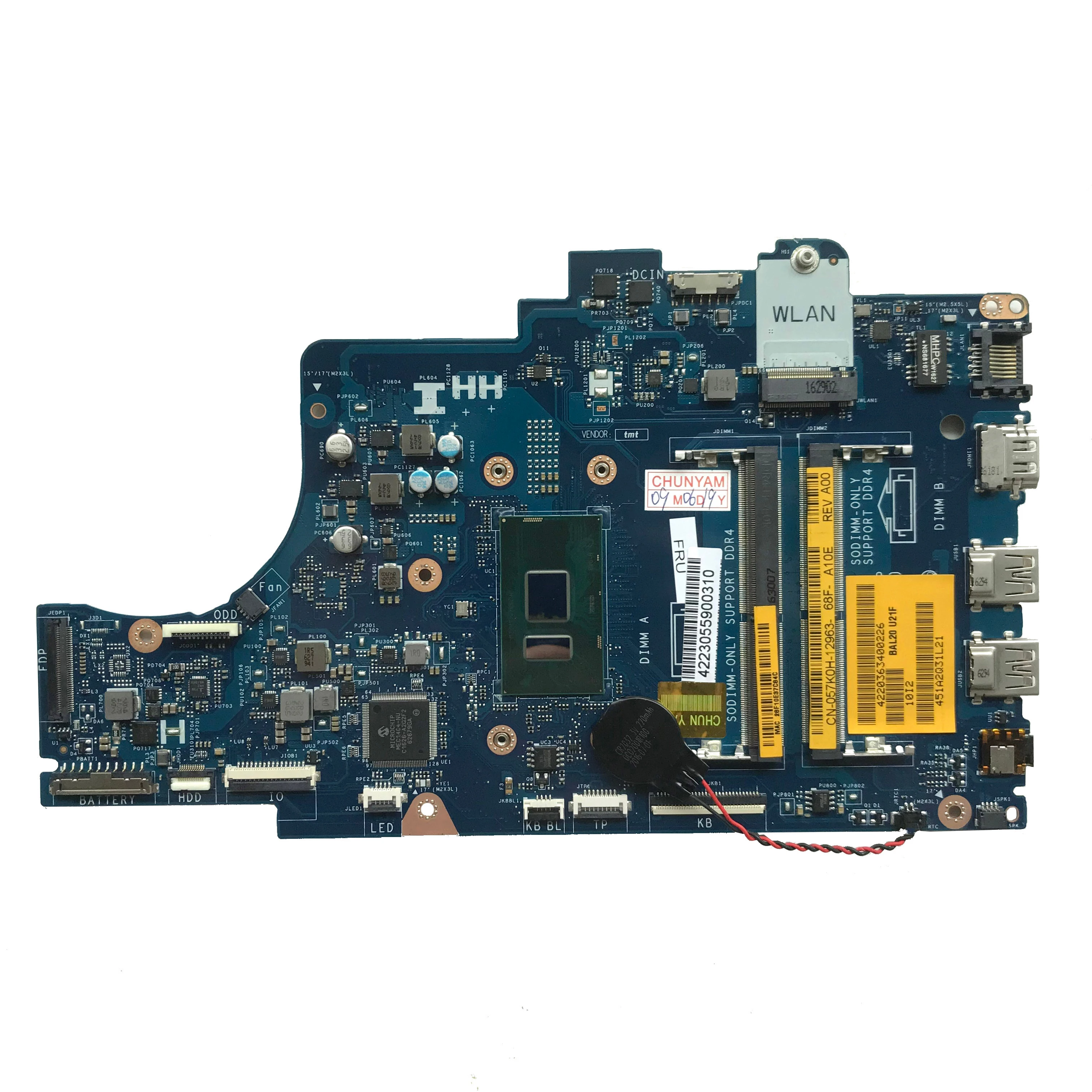 SZWXZY для DELL Inspiron 15 5567 5767 материнская плата портативного компьютера с I3-7100U