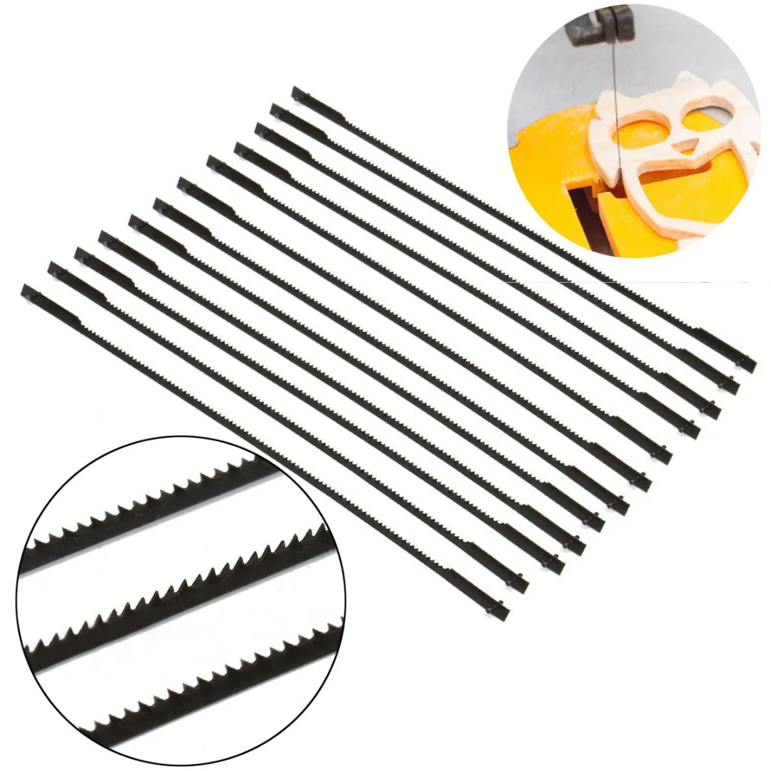 DWZ 12pcs New 5'' 127mm Pinned Scroll Saw Blades Woodworking Power Tools Accessories