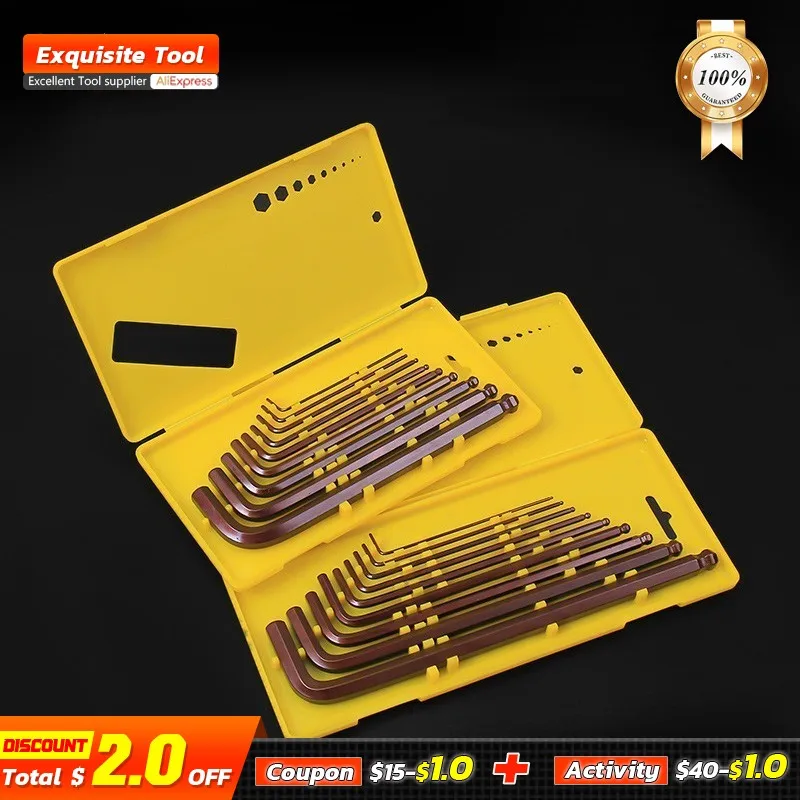 FINDER Universal 9pcs S2 Hex Wrench Allen Key Socket Hexagonal Wrenches