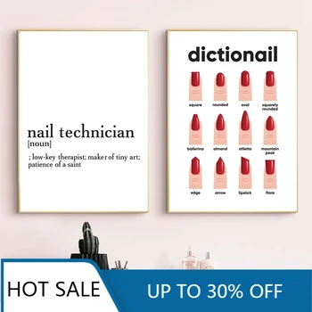 Günstige Nagel Maniküre Drucken Geschenk Für Ihre Nagel Formen Make-Up Wand Kunst Leinwand Malerei Poster Techniker Definition Schönheit Salon Zimmer Deco