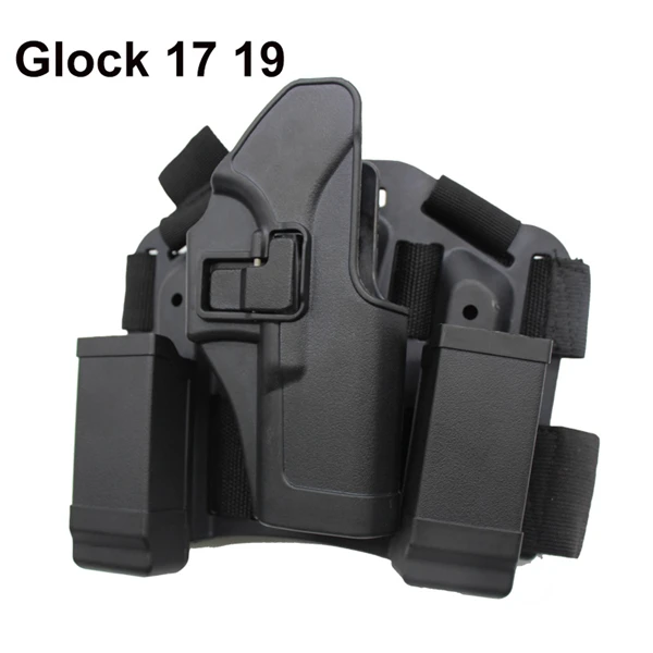 Кобура для ружья, Охотничья кобура для ног Glock 17 19 Beretta M9 M92 1911 P226, Тактический Регулируемый Чехол для пистолета - Цвет: Black for Glock