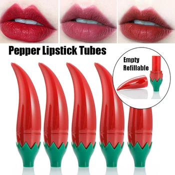 

10pcs/set Mini Chili Lipstick Tube Empty Cosmetic Container Lip Balm Container Lipstick Shell Packaging DIY Makeup Tools