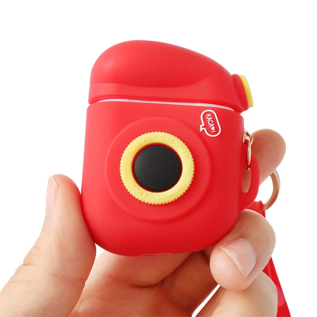 Корпусы гарнитурные камеры VOBERRY с рисунком для AirPods 2 милая сумка для наушников Аксессуары беспроводной Bluetooth защитный Брелок «Обложка»