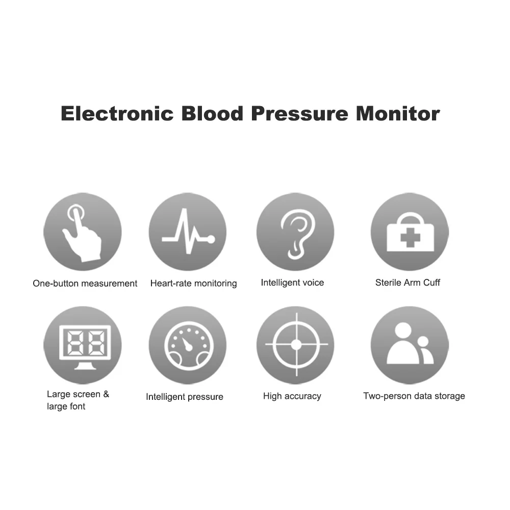 Тонометр для измерения артериального давления с большим ЖК-дисплеем, цифровой Интеллектуальный измеритель артериального давления, инструмент для измерения