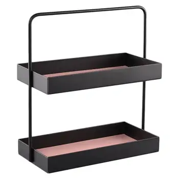 

1 Pc Popular Convenient Double Layers Container Desktop Organizer Storage Case for Table Home Women Dorm