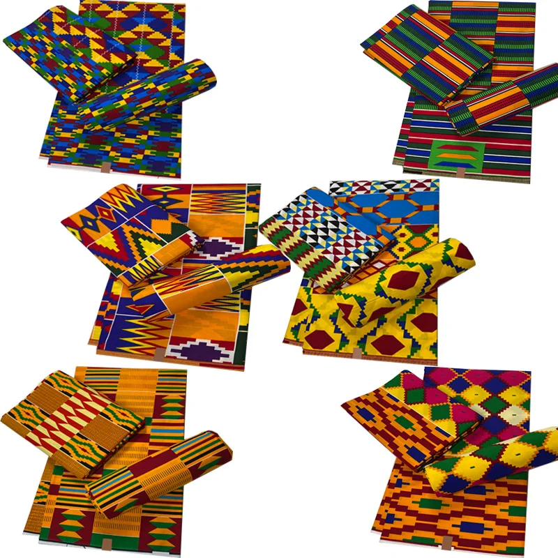 Африка Анкара батик с принтами Kente Ткань гарантировано натуральный воск вечерние